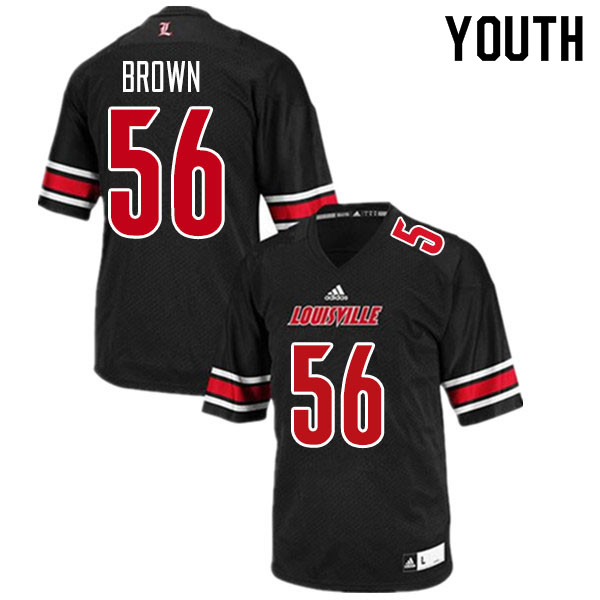 Youth #56 Renato Brown Louisville Cardinals College Football Jerseys Sale-Black - Click Image to Close